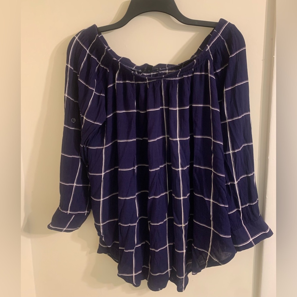 Signature Studio Blue Ruffled Blouse